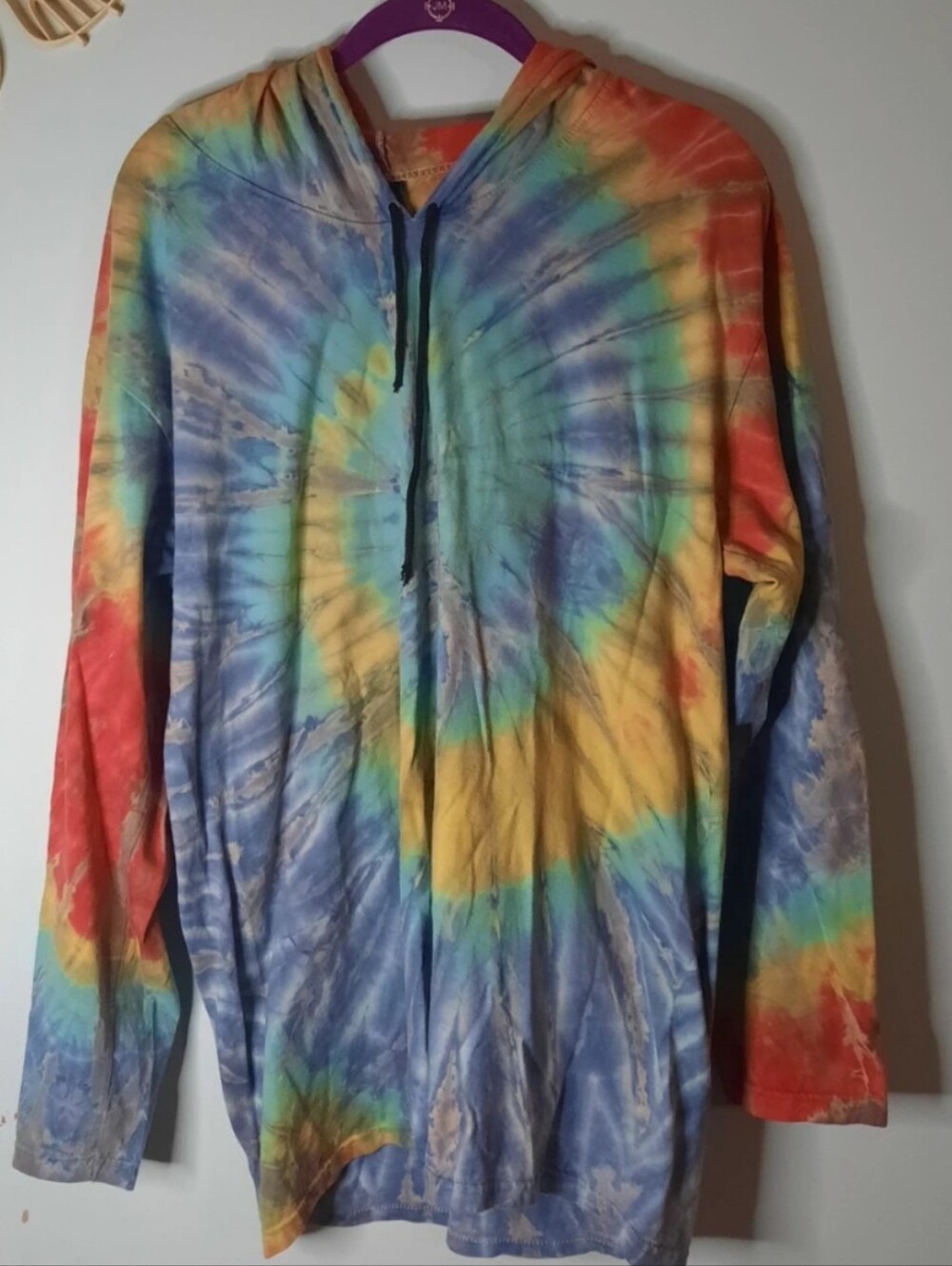 Lion King Multi-Color Tie-Dye Hooded Long Sleeve Shirt